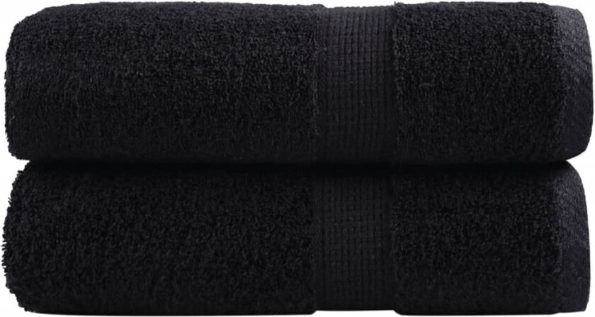 Premium gjestehåndklær SOLUND 2 stk svart 30x50 cm 600 g/m2