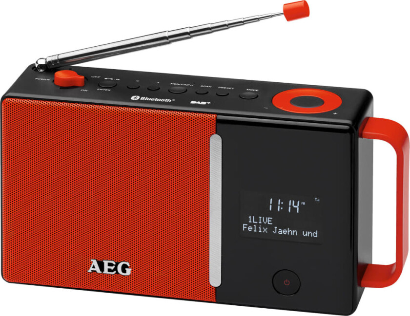 Digital DAB+ radio DAB 4158 rød og svart