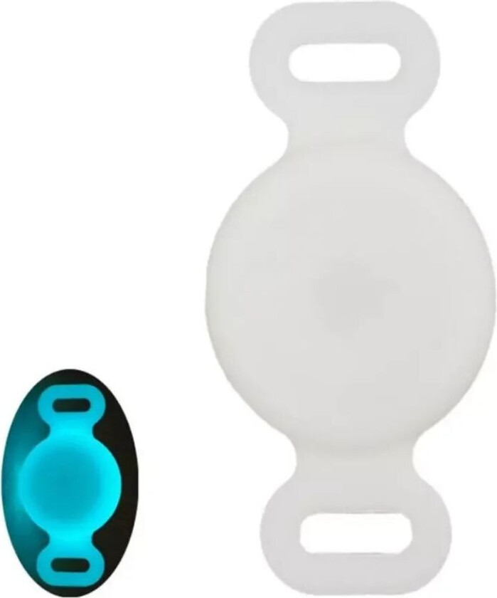 AirTag Silikondeksel for Halsbånd - Lysende Hvit