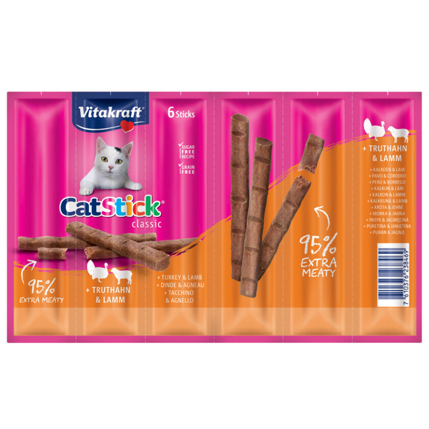 Cat Stick Classic Mini - Kalkun & lam (6 x 6 g)