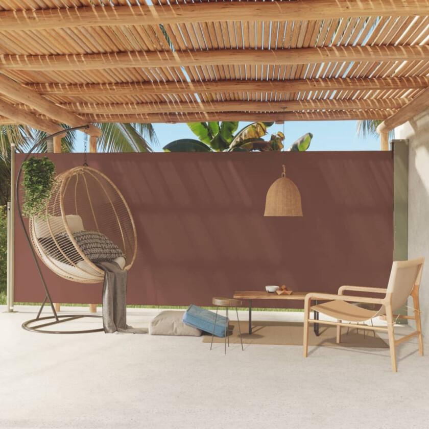 Uttrekkbar sidemarkise 220x500 cm brun