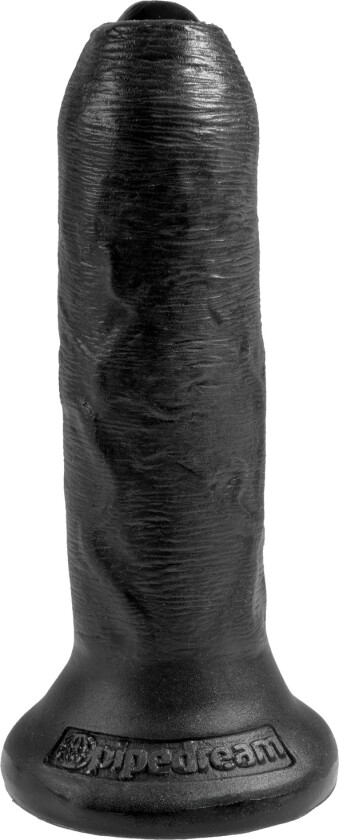 Uncut Realistisk Dildo med Testikler 18,5 cm - Svart