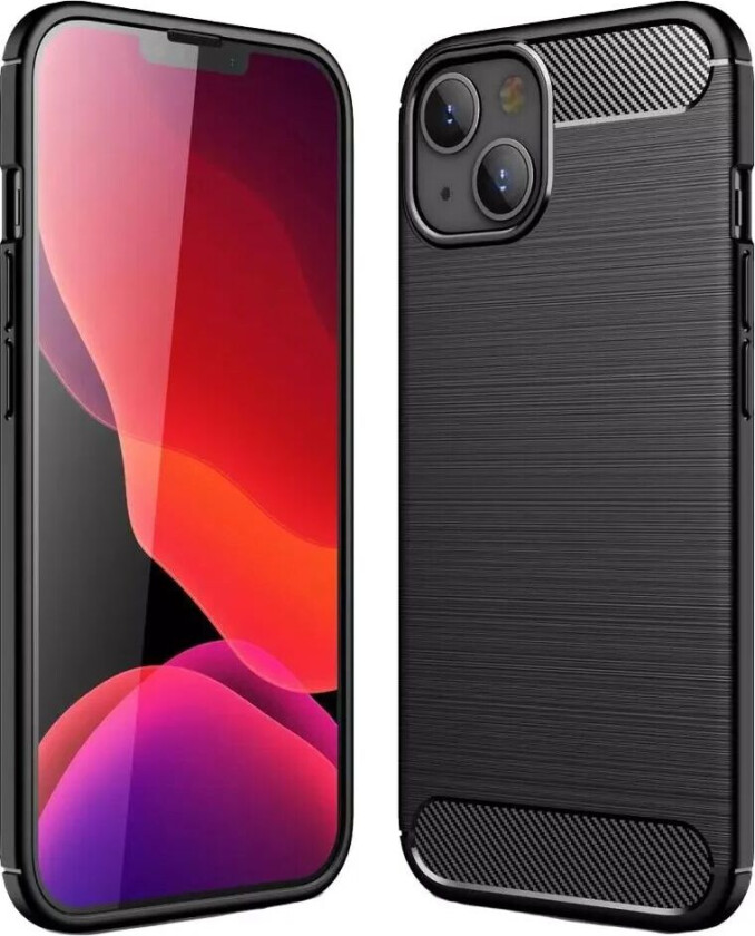 iPhone 13 Mini Brushed Carbon Bakdeksel - Svart
