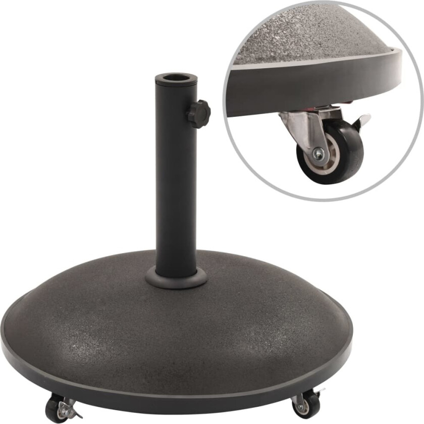 Parasollfot svart betong rund 25 kg