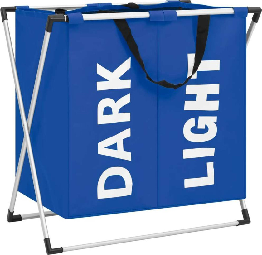 Skittentøyskurv i 2 seksjoner blå