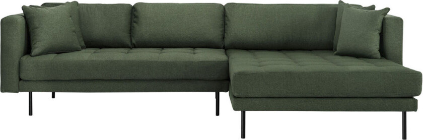 Cali sjeselongsofa høyre eller venstrevent med 4 puter grønn.