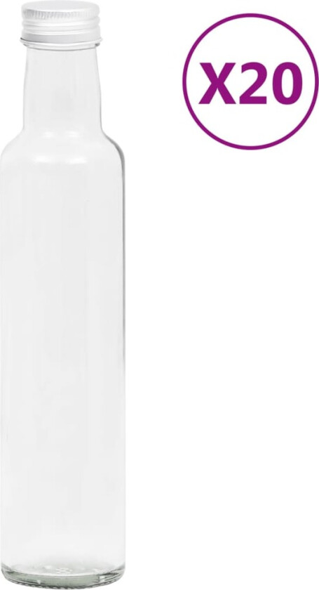 Små glassflasker 260 ml med skrulokk 20 stk