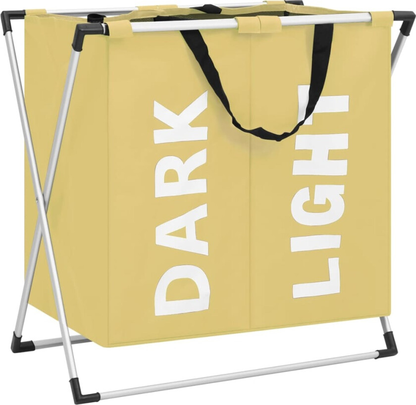 Skittentøyskurv i 2 seksjoner krem