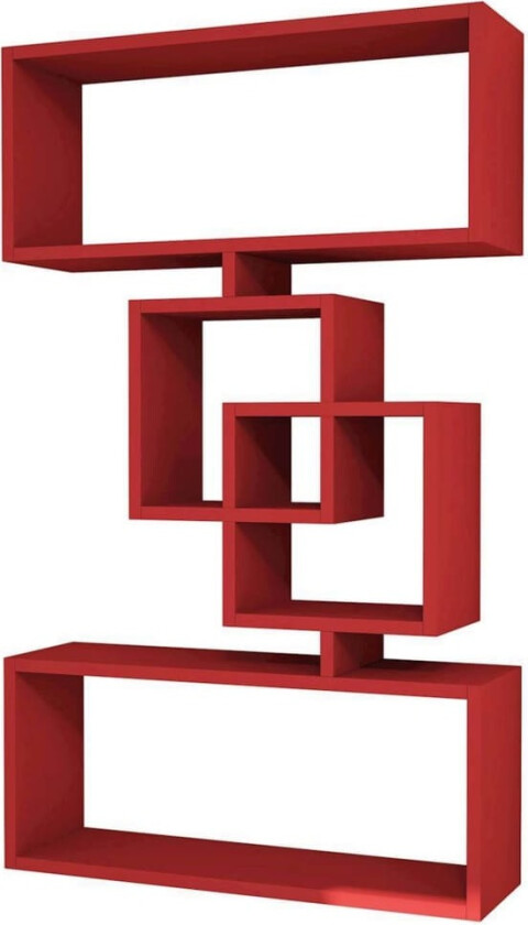 Vegghylle Harmony 70x22x117 cm rød