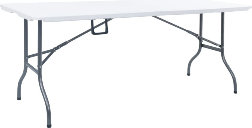 Sammenleggbart hagebord hvit 180x72x72 cm HDPE