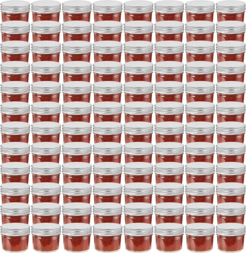 Bilde av Syltetøyglass med sølve lokk 96 stk 110 ml