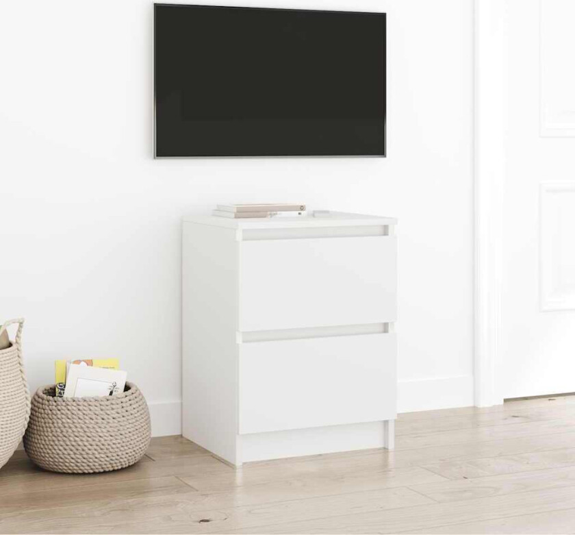 TV-benk hvit 40x35x54 cm konstruert tre