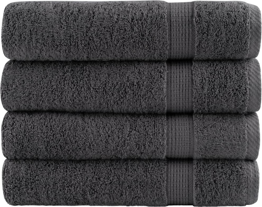 Premium dusjhåndklær SOLUND 4 stk antrasitt 70x140 cm 600gsm