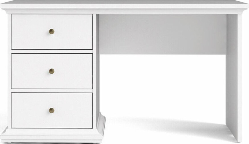 Venedig skrivebord med 3 skuffer bredde 130 cm, høyde 73 cm hvit.