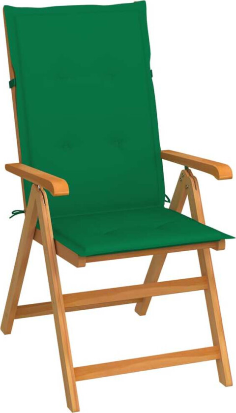 Hagestol med grønne puter heltre teak