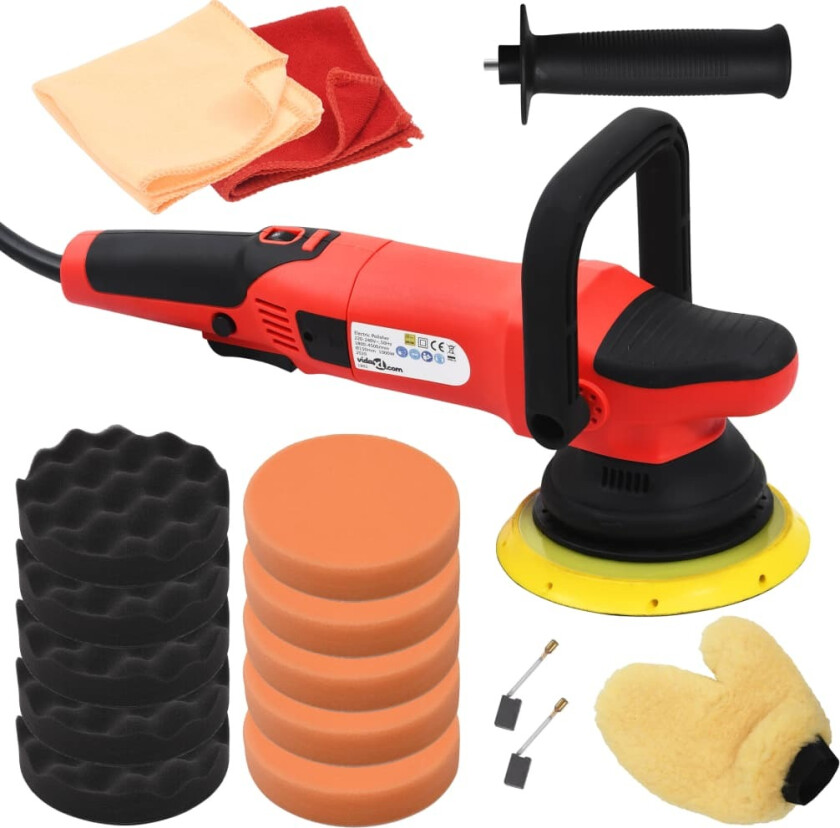 Eksentersliper med tilbehør Dual Action 21 mm 1000 W