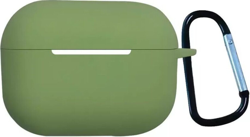 Apple Airpods Pro 2nd Gen (2022) Silikondeksel med Karabinkrok - Sennepsgrønn