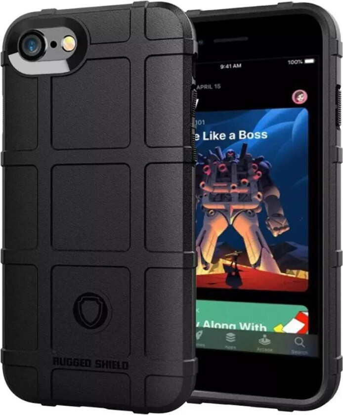 iPhone SE (2022 / 2020) / 8 / 7 Deksel Rugged Shield Series - Svart