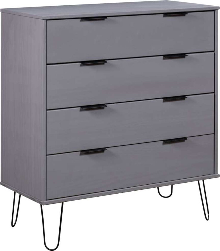 Kommode grå 76,5x39,5x90,3 cm heltre furu