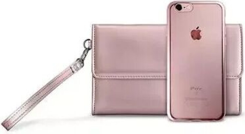 PURO Satin Deksel Og Taske iPhone 7 - Rosa Guld