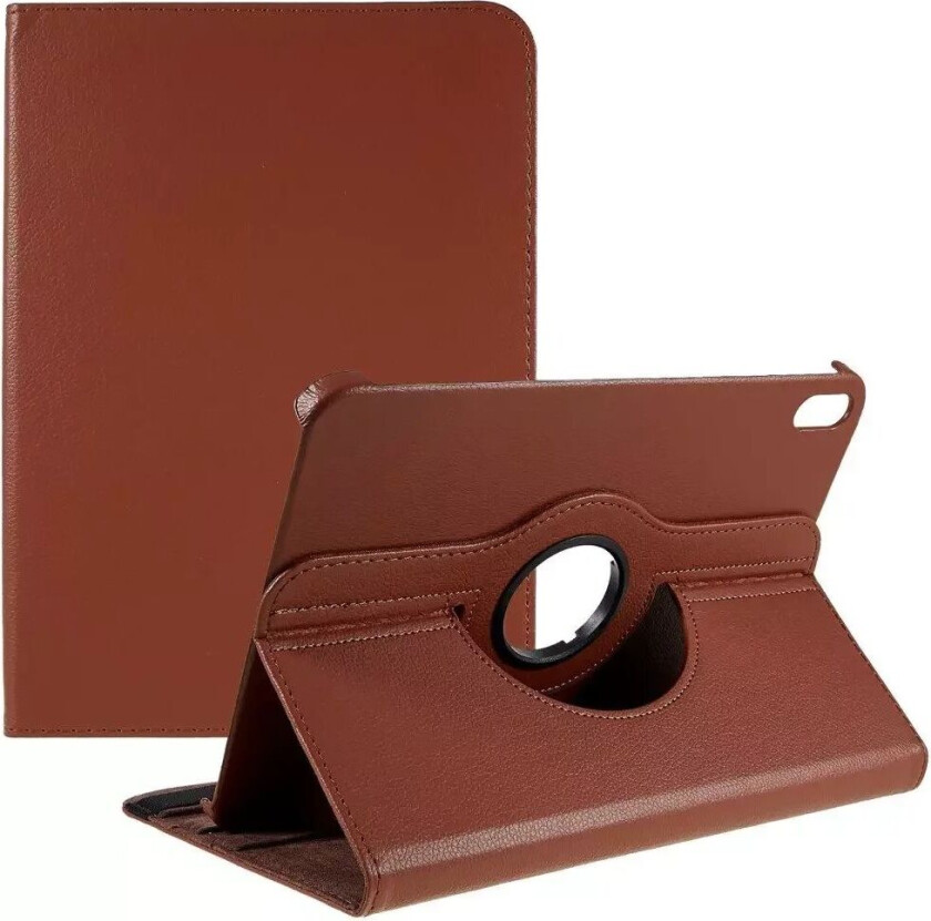 iPad 10.9" (2022) Klassisk Skinn Deksel m. 360⁰ Stativfunksjon - Brun