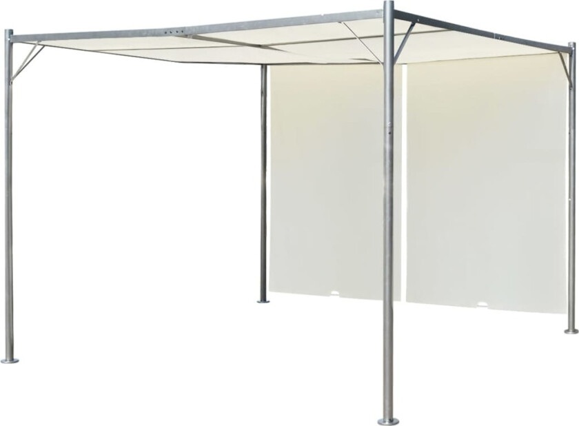 Pergola med justerbart tak 3x3 m stål kremhvit