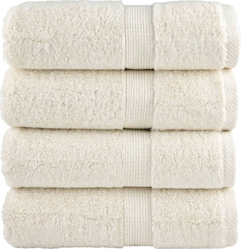 Premium gjestehåndklærb SOLUND 4 stk krem 30x50cm 600 g/m2