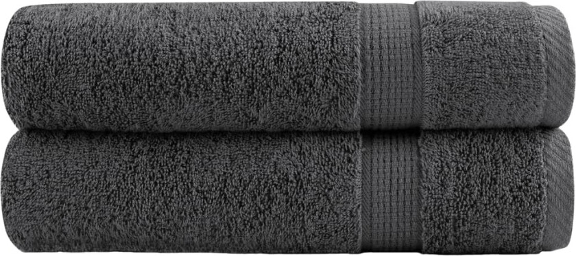 Premium dusjhåndklær SOLUND 2 stk antrasitt 70x140 cm 600gsm