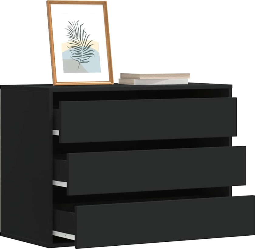 Kommode svart 80x41x58 cm konstruert tre