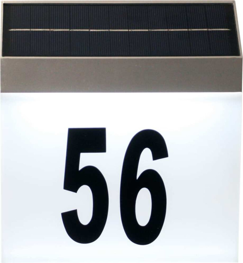 Luxbright Soldrevet LED-vegglampe med husnummer Cornwall hvit 34106