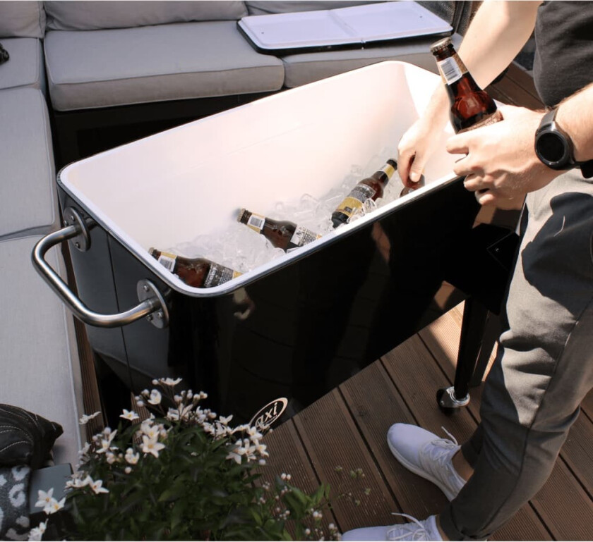 Retro kjøleboks 76 L svart