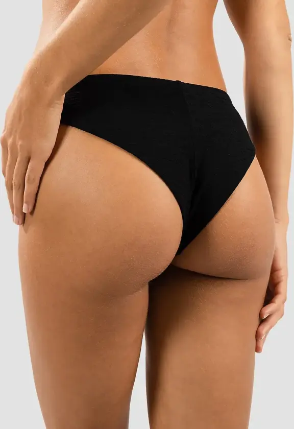Custom Rib Cheeky Bikinitruse svart
