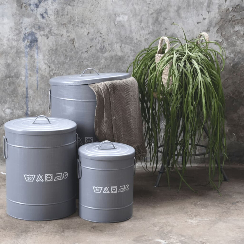 Skittentøyskurv 32x32x43 cm M antikk svart