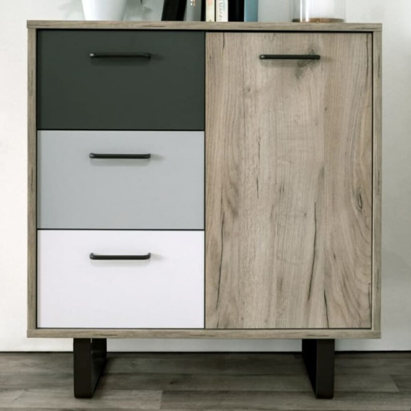 Kommode Orlando 1 grå og craft eik