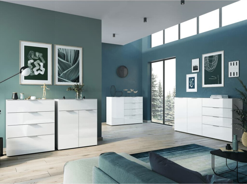 Kommode med 4 skuffer GW-Oakland hvit