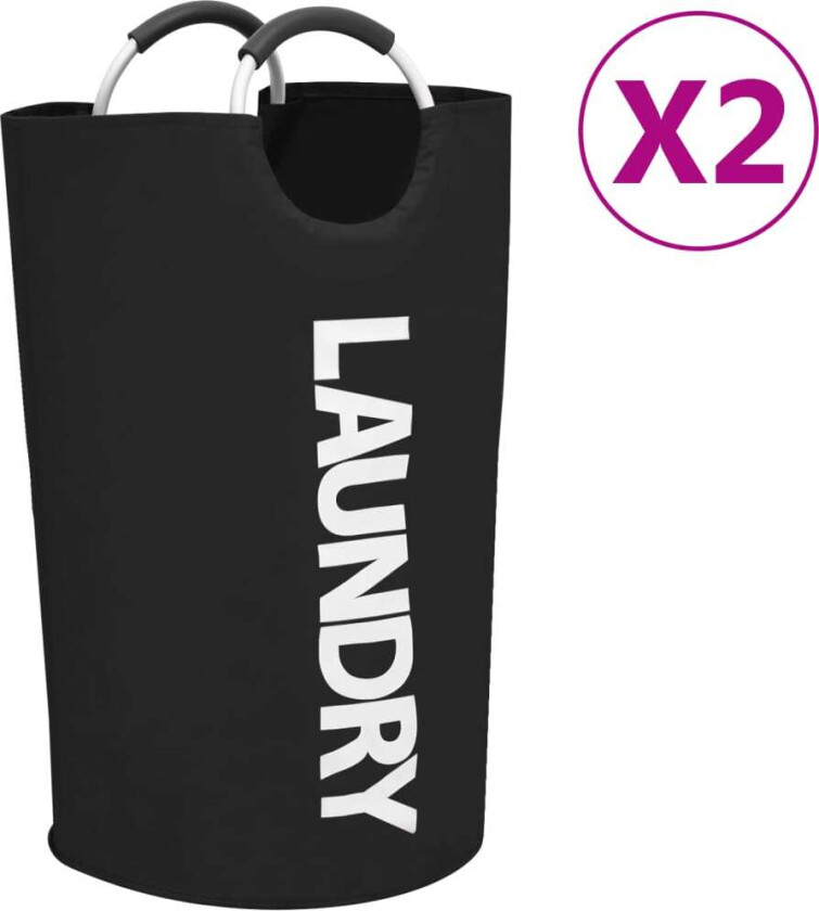 Skittentøyskurv i 2 seksjoner svart