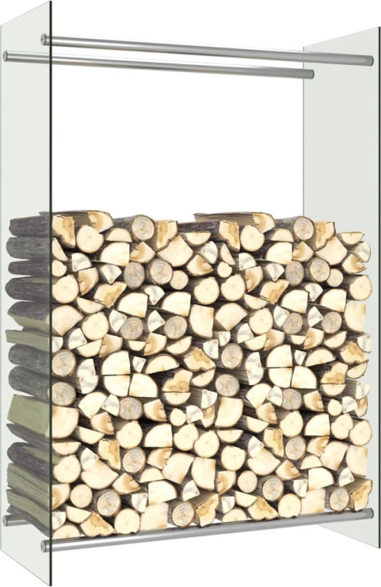 Vedstativ gjennomsiktig 80x35x120 cm glass