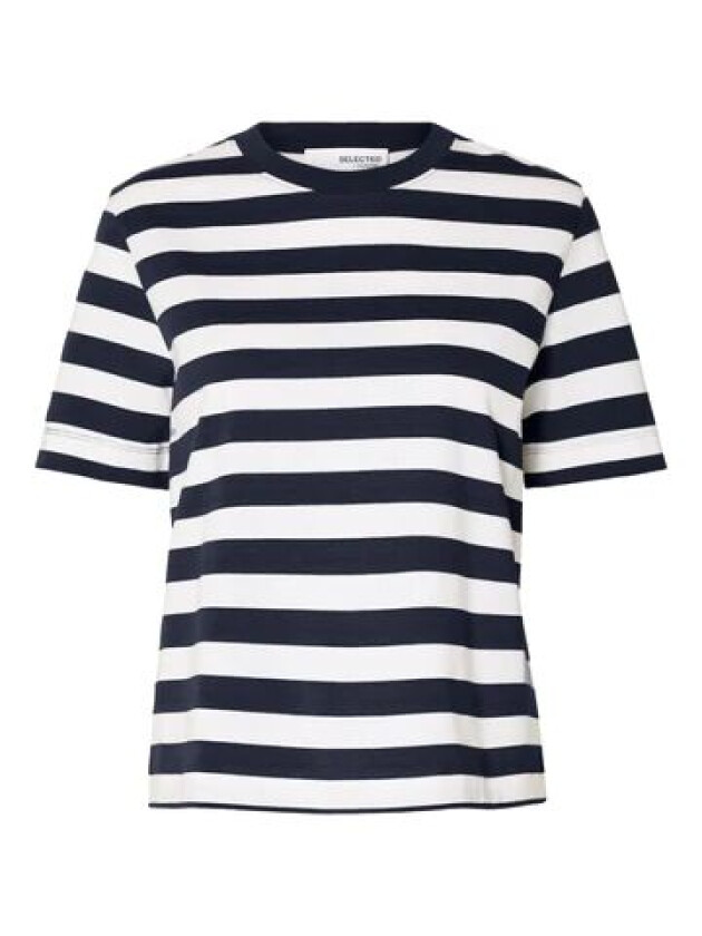 Essential Ss Striped Boxy Tee - Dark Sapphire/Bright White L