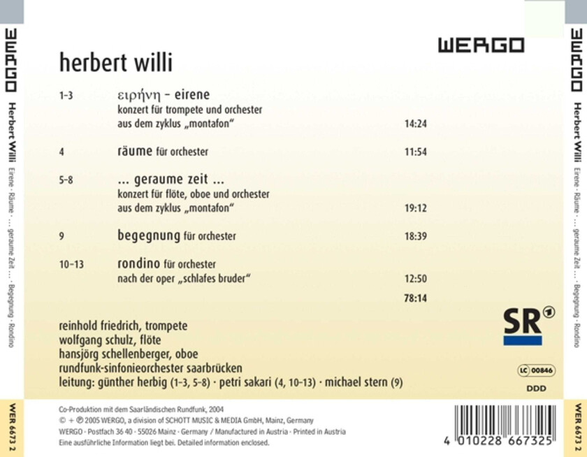 Diverse Artister Willi: Eirene Raume Geraume Zeit CD