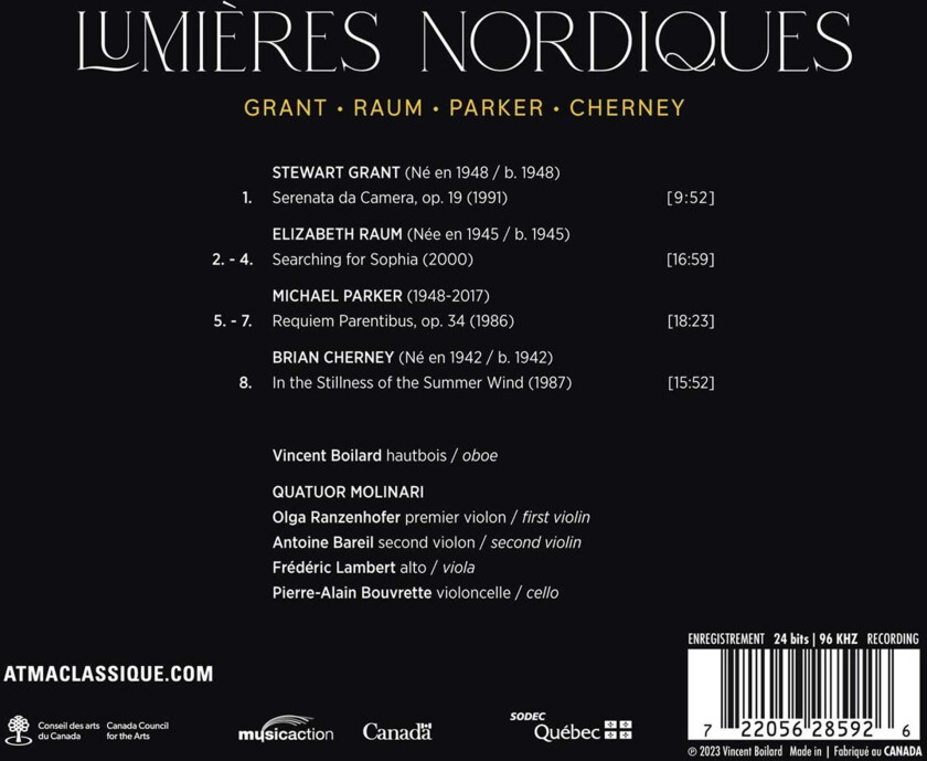 Vincent Boilard, Quatuor Molinari Lumieres Nordiques CD
