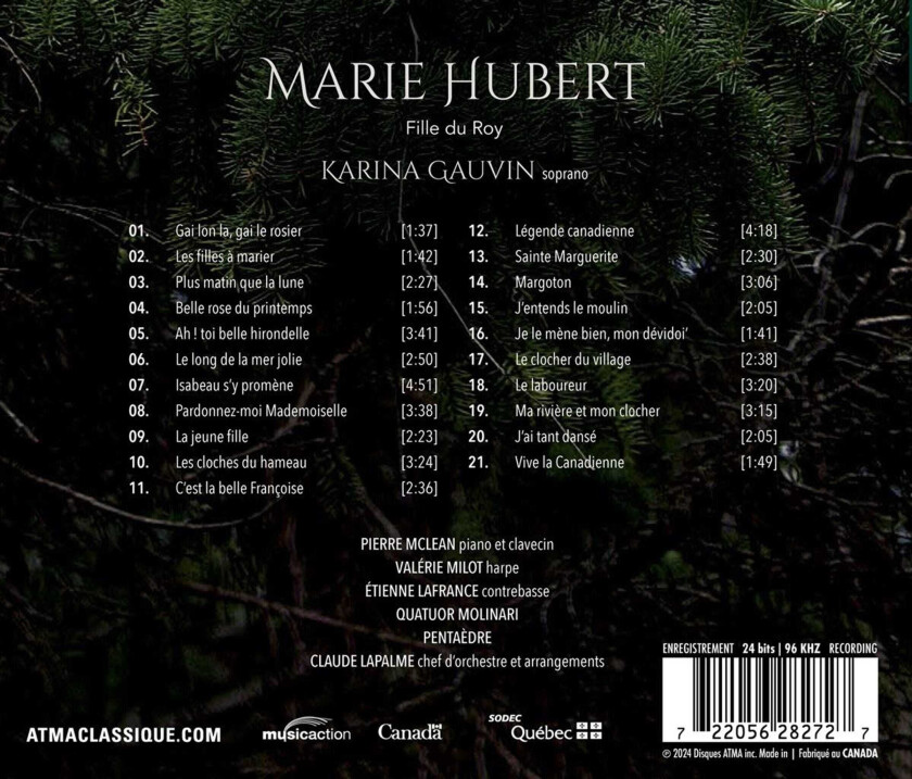 Karina Gauvin Marie Hubert Fille Du Roy CD