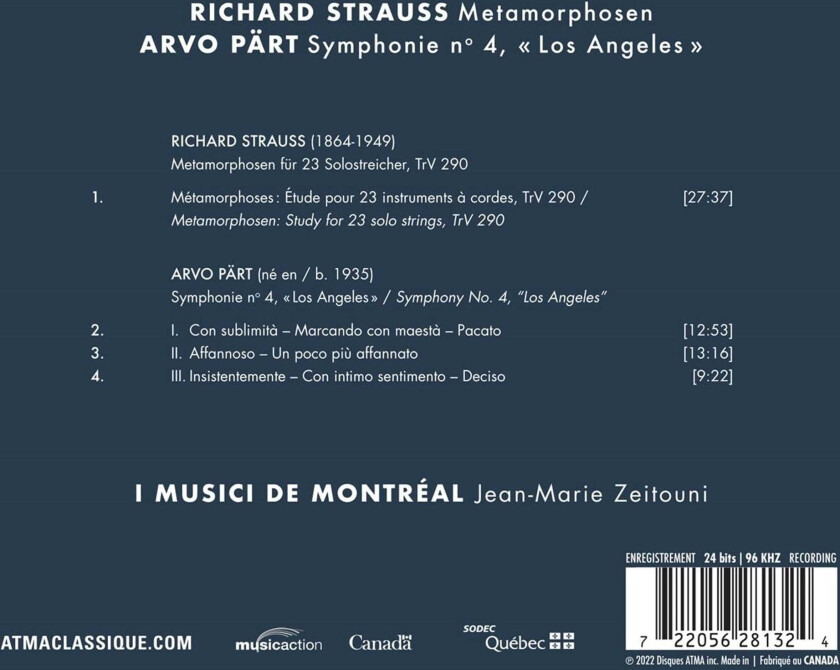 Part, I Musici, JeanMarie Zeitouni Arvo Part: Symp 4 CD
