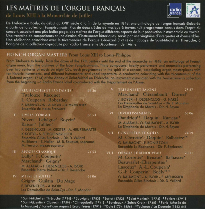 Diverse Artister Les Maitres De L'orgue Francais De Louis CD