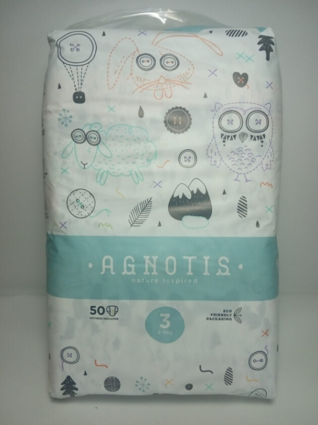 Happy Agnotis Baby Diapers, Nr.3, 4-9 Kg, 50 Pcs., Ag3