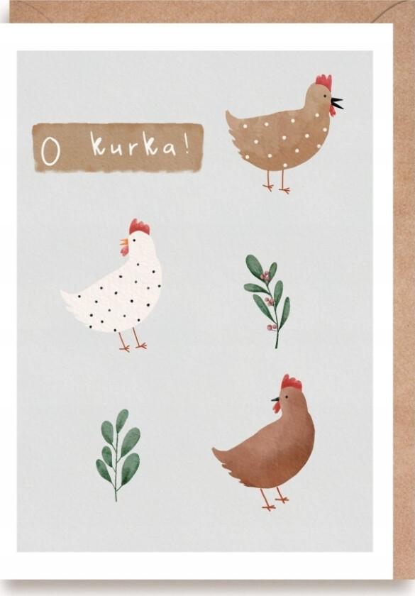 Gratulasjonskort Oh Kurka!, Øko Konvolutt K163