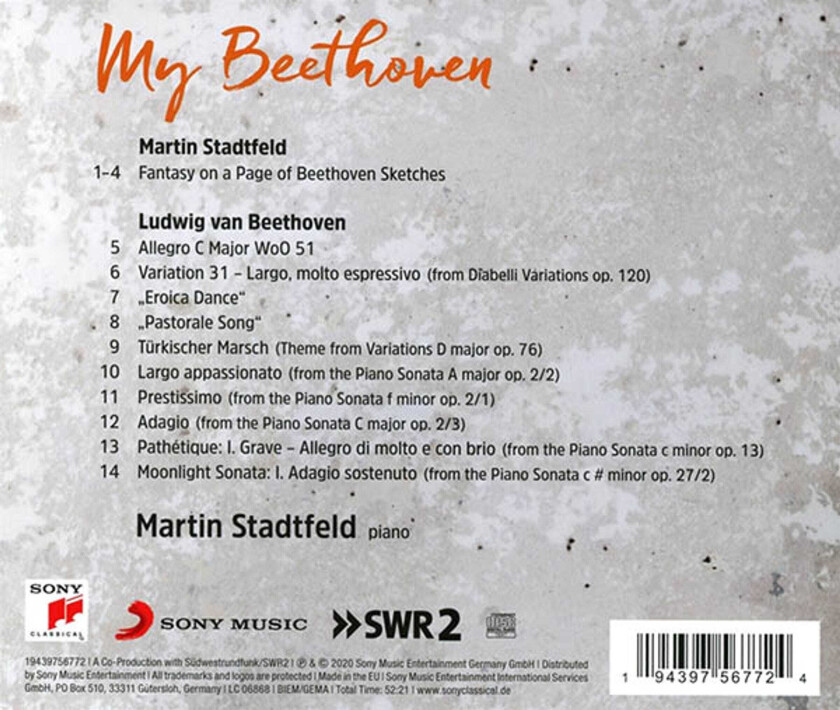 Martin Stadtfeld My Beethoven / Mein Beethoven CD