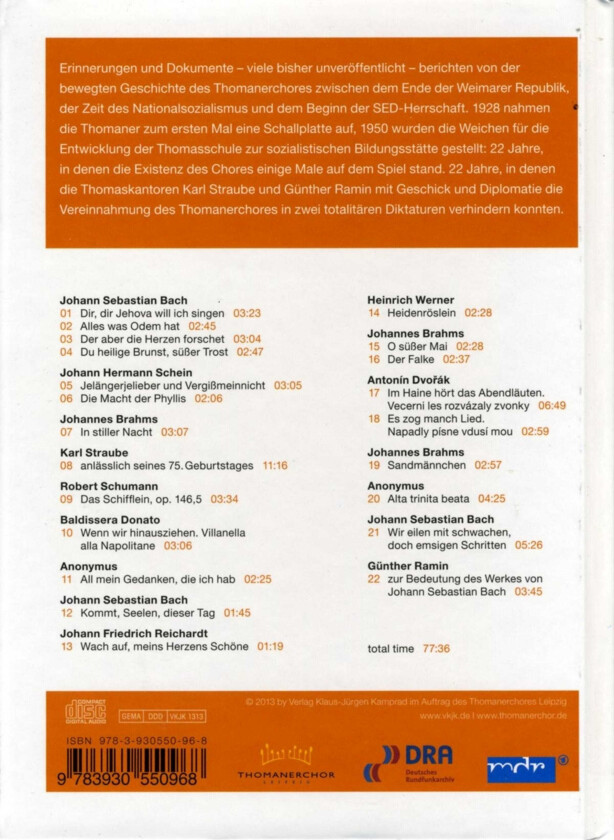 Schein, Thomanerchor Leipzig V1: Thomanerchor CD