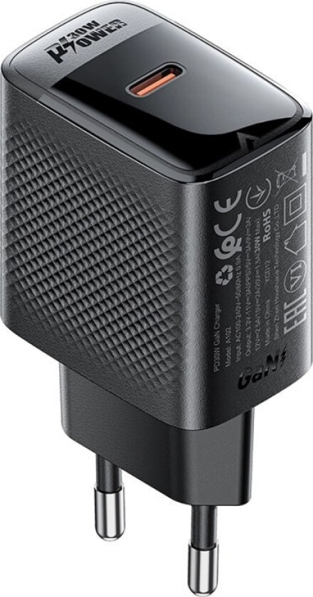 Lader A102 Nettverkslader Gan Usb-C Pd 30W - Svart