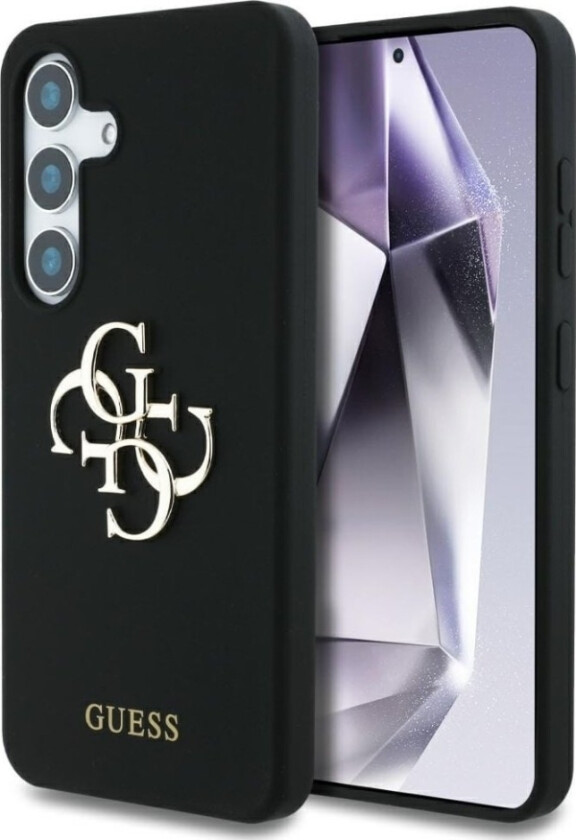 Etui Guess Silicone Big 4G Logo Bottom Script Samsung Galaxy S25 Czarny