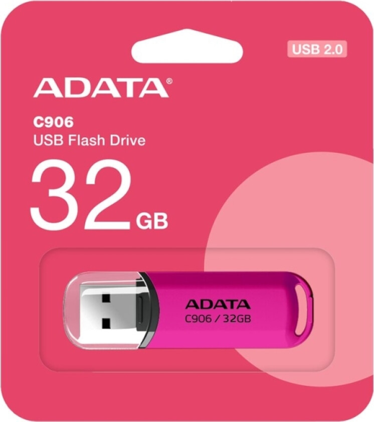 Adata Classic Series C906 - Usb-Minnepinne - 32 Gb - Usb 2.0 - Rosa
